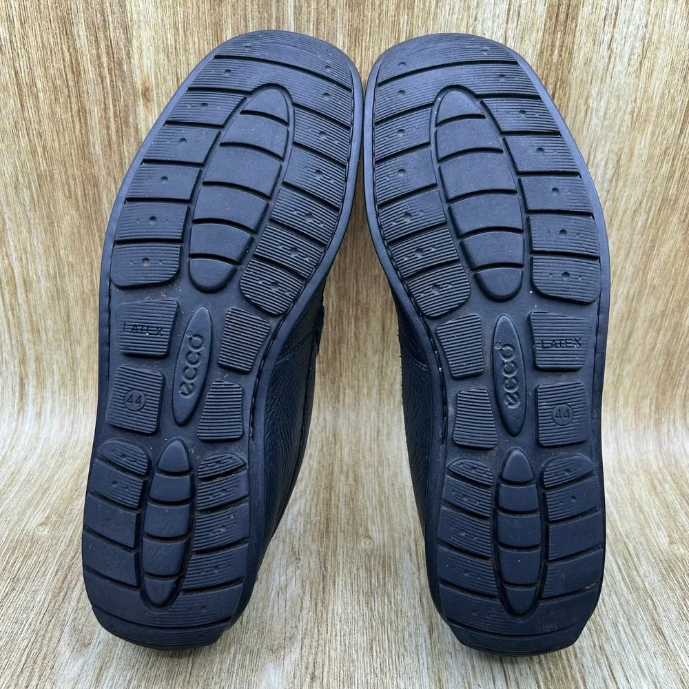 ECCO Slip On Loafers Men's Size 10 EU 44‎ Black Leather Casual Loafer Shoes